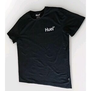 NWOT Huel Mens XXL Black Cotton Casual Gym Fitness T-Shirt Short Sleeve Active